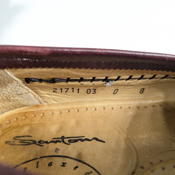 SANTONI Italian leather tassel loafers mens size 8 - 8.5, driving slip-on shoes - Picture 8 of 13